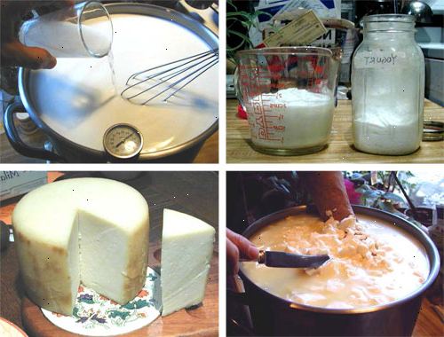 Hvordan man laver ost derhjemme. Hæld to kopper mælk i gryden, derefter langsomt bringe mælken i kog under konstant omrøring.