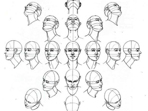 Sådan at tegne et menneskeligt hoved. Start med at tegne tre ovale former, en stor en og 2 de mindre på venstre og højre side af den store oval.