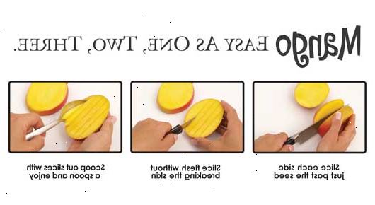 Hvordan til at skære en mango. Skær mango i tre stykker.