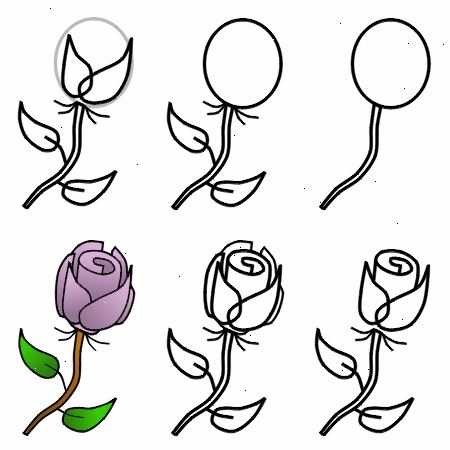 Sådan at tegne en rose. Let tegne en lodret linje som vejledning for dit stilk.