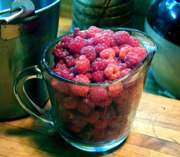 Hvordan laver røde hindbær marmelade. Pick en pint af fuldmodne friske bær.