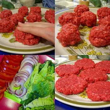 Sådan laver du en hamburger. Placer hakket oksekød i en skål.