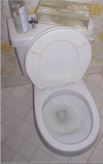Hvordan at rengøre metal mærker fra en porcelæn toilet. Sluk for vandforsyningen til toilettet, og derefter skylle toilettet.